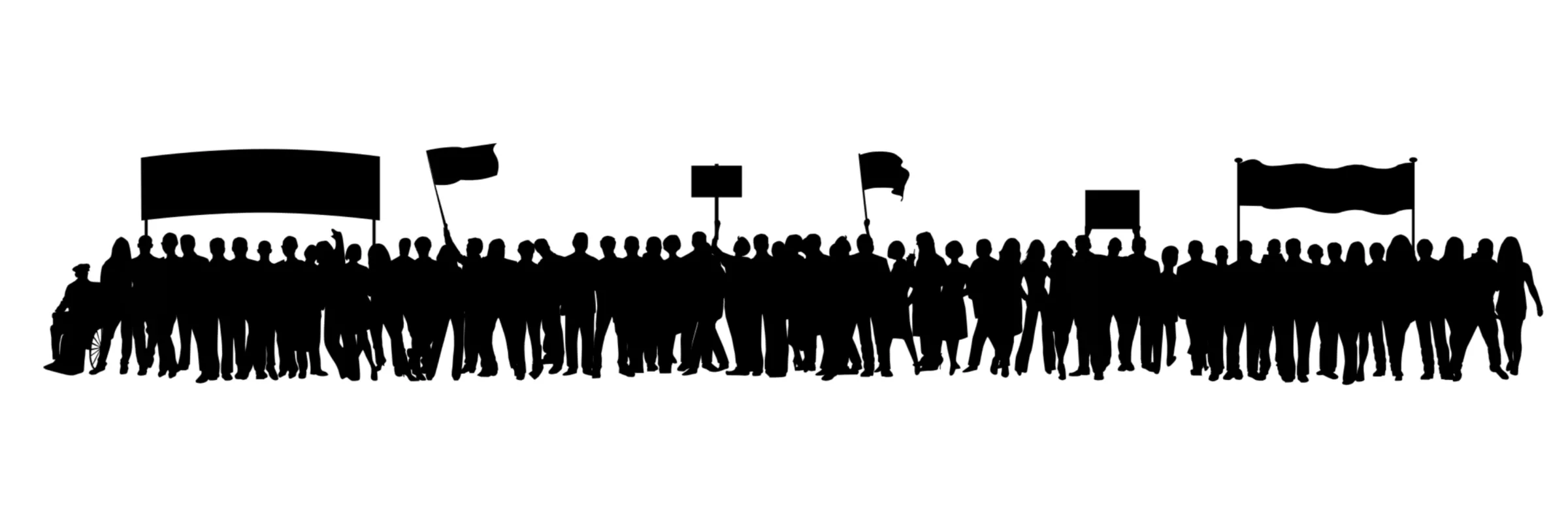 silhouette of a protest